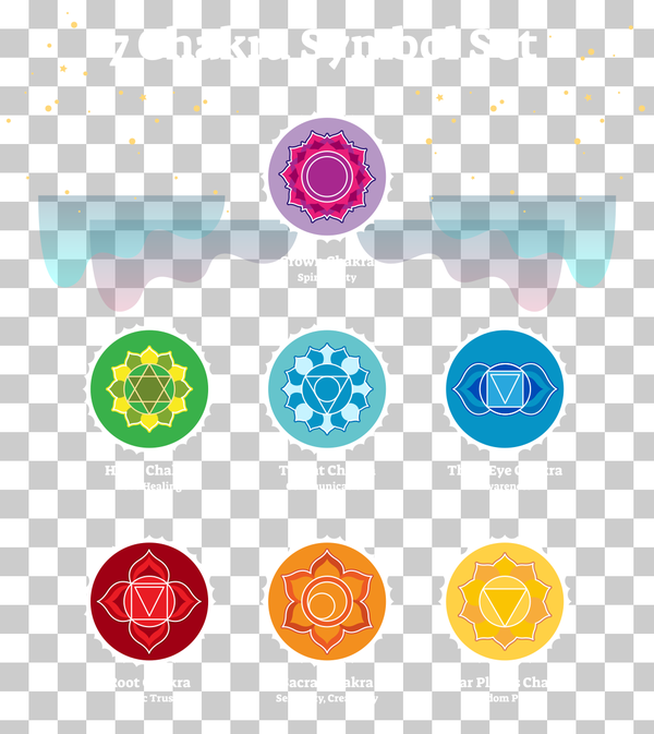 7 Chakras Symbol Collection Poster, Vector Illustration - Image 2