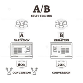 AB split testing vector illustration