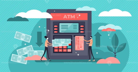 ATM cash machine vector illustration
