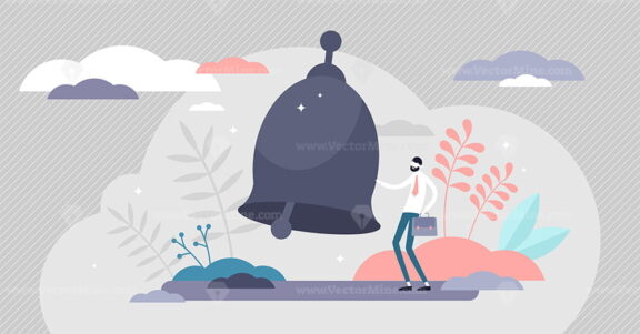 Alert bell ringing vector illustration