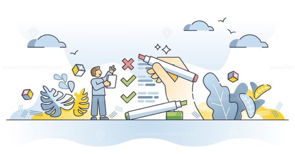 Assessment as company audit, evaluation or business report outline concept