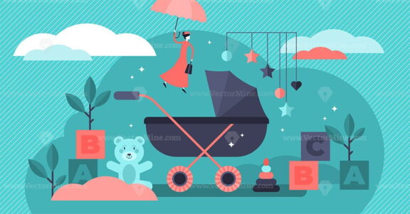 Babysitter vector illustration