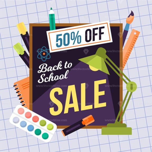 FREE Back to school sale vector illustration