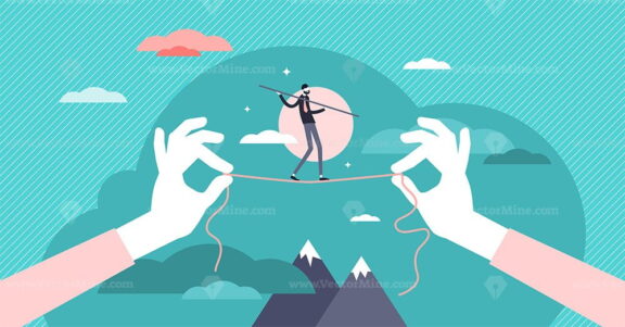Balancing risk vector illustration