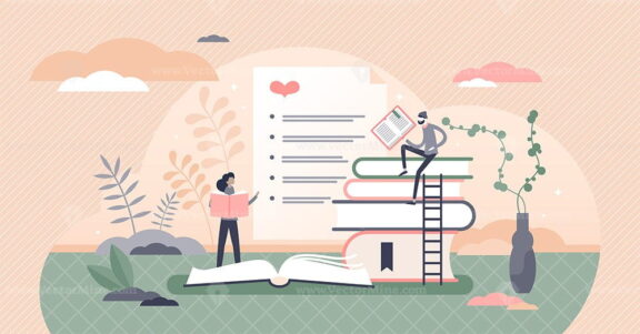 Best books list vector illustration
