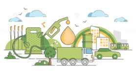 Biofuel renewable energy as green gas industry alternative outline concept