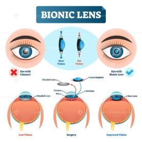 Bionic lens vector illustration