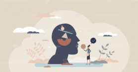 Body inner balance and good health tiny person vector illustration concept