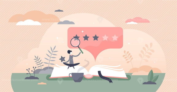 Book review vector illustration