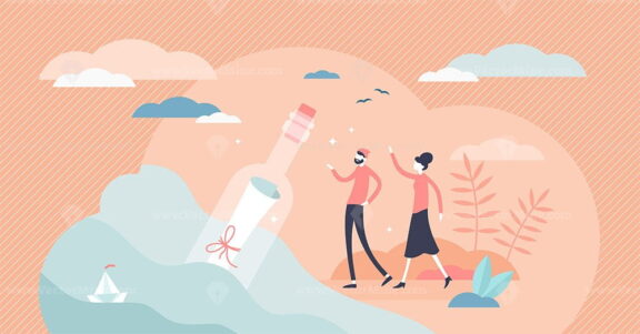 Bottled message vector illustration