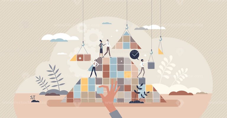 Business development and project teamwork for success tiny person concept