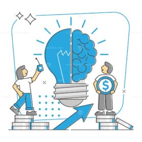 FREE Business idea as creative and profitable innovation monocolor outline concept