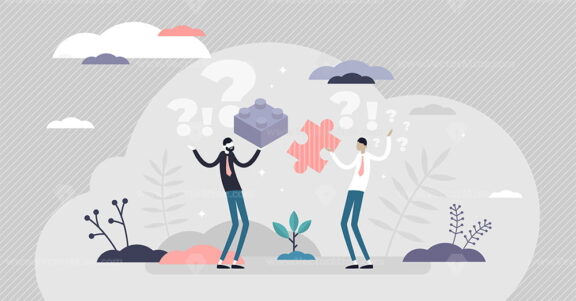 Business misunderstanding vector illustration