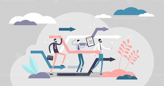 Business reorganize vector illustration