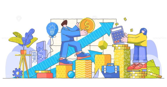 FREE Growth creative concept modern vector illustration