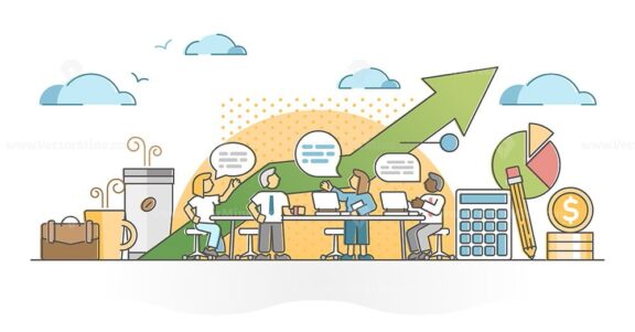 Business meeting in company office with partners appointment outline concept