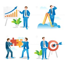 FREE Business presentation, leadership vision, teamwork and goal setting concepts collection