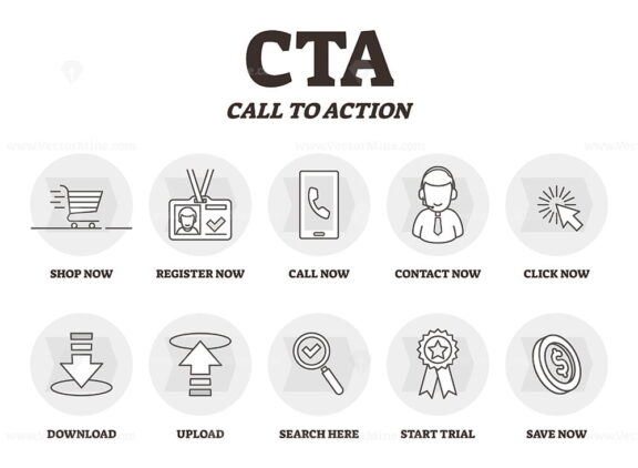 CTA or Call to action vector illustration