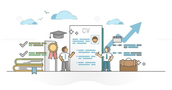 CV curriculum vitae resume about candidate education, career outline concept