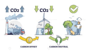 Carbon offset balance regulation for CO2 emission control outline diagram