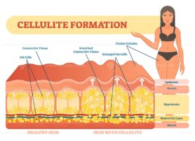Cellulite formation vector illustration diagram