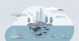 Clean environment and sustainable climate conservation tiny person concept