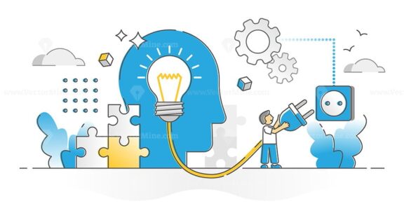 Coaching and mentoring guide for personal growth goal advice outline concept