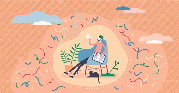 FREE Comfort zone concept, flat tiny person vector illustration