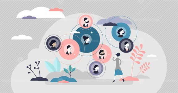 Connected relationships vector illustration