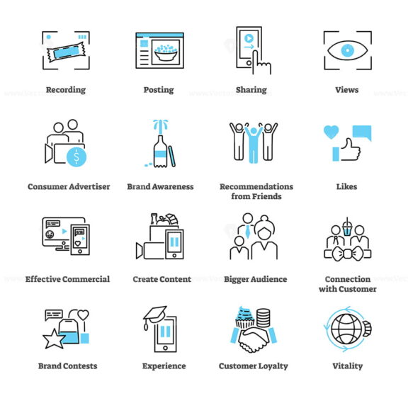 FREE Consumer generated advertising icon collection set