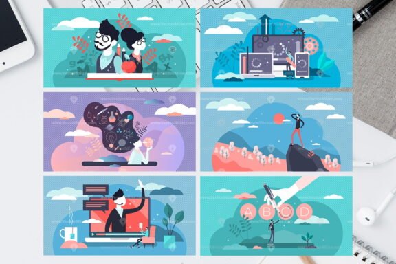 30 Online Education Vector Illustrations Bundle - Image 6