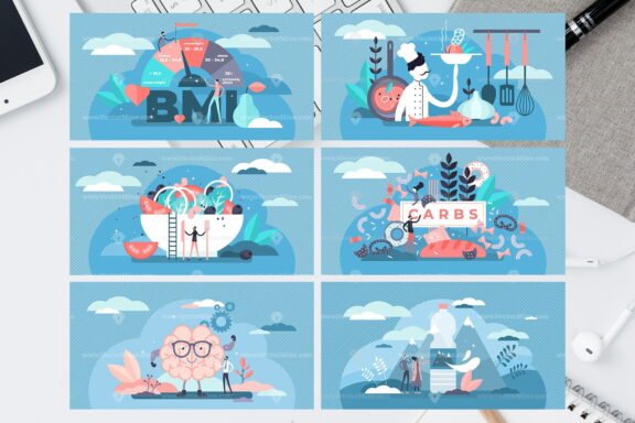 48 Healthy Diet Vector Illustrations Bundle - Image 7