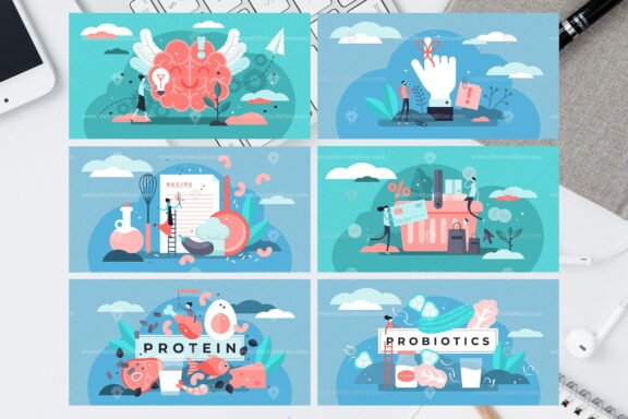 48 Healthy Diet Vector Illustrations Bundle - Image 10