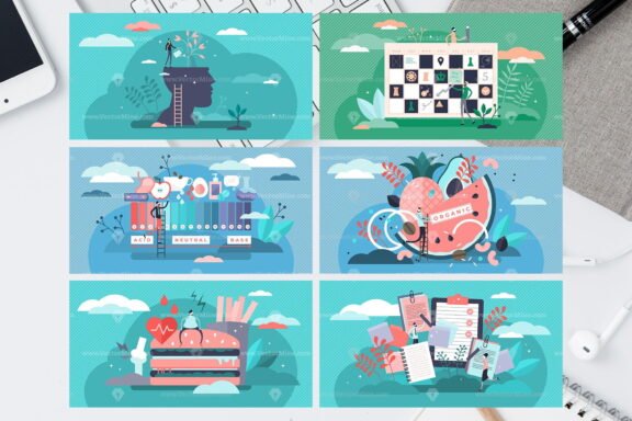 48 Healthy Diet Vector Illustrations Bundle - Image 11