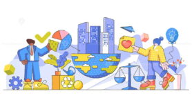 Corporate responsibility creative concept vector illustration