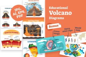 Volcano illustrated diagrams (6+ illustrations)