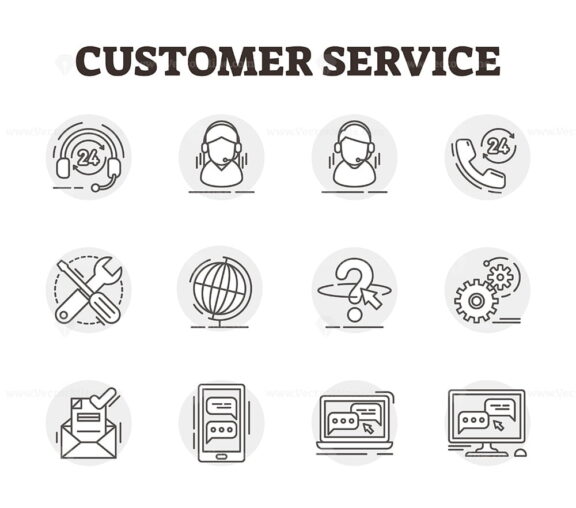 FREE Customer service vector icon collection set illustration
