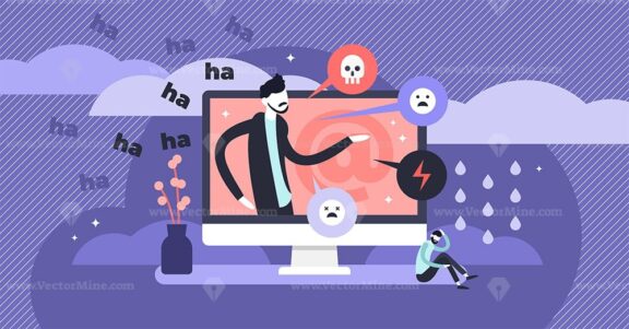 Cyber bullying vector illustration