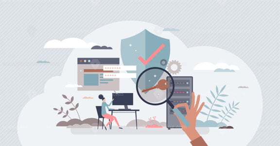 Cybersecurity and data protection with safe prevention tiny person concept