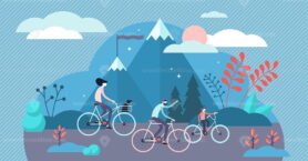 Daily life bike ride vector illustration