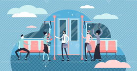 Daily life commuting vector illustration