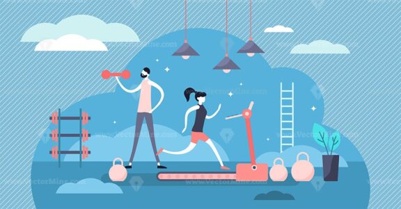 Daily life gym vector illustration