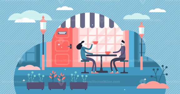 Daily life friends meeting flat tiny persons concept vector illustration