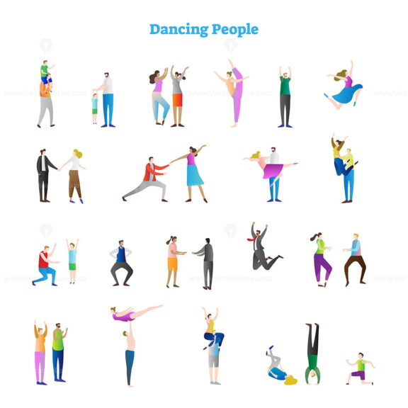 FREE Dancing people vector illustrations collection