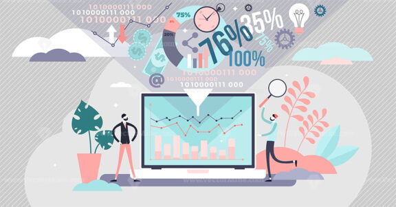 Data filter vector illustration