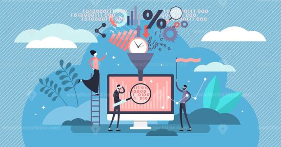 Data filter vector illustration