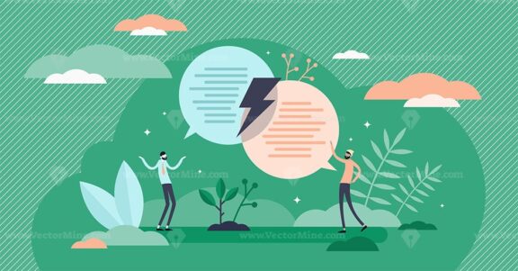 Different opinion vector illustration