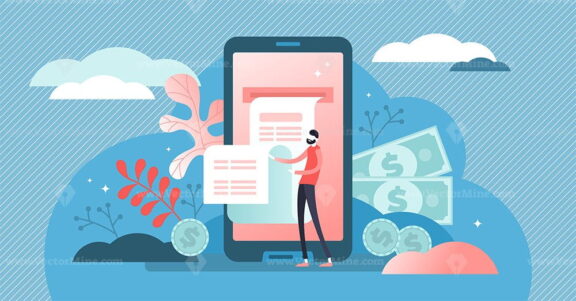 Digital bill vector illustration