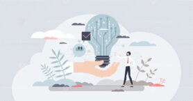 Digital innovation and new technological invention idea tiny person concept