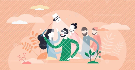 Digital personality vector illustration